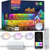 105FT Permanent Outdoor LED Lights RGBAICW 80 LED Eave Lights IP67 Waterproof Smart Accent Lighting