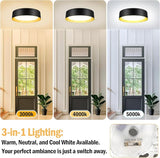 13 Inch Black Gold LED Ceiling Light 2400LM Dimmable Flush Mount Fixture