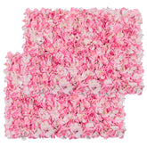 Flower Wall Panel Set, U'Artliens Artificial Wall Flower Backdrop 24X16 Inch 3D Silk Hydrangea Rose Floral Panel For Photo Background Home Party Wedding Backdrop Decoration (2Pcs, Pink)