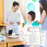 Floral Fill In Baby Shower Game Cards - Baby Trivia Game For Boys & Girls - Watercolor Flowers Baby Announcement Gender Reveal Baby Shower Party Activities For New Parents To Be - B11
