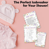 Flowers Baby Shower Games - Name That Baby Song & Trivia - 30 Can Be Used On Both Sides Game Cards & 1 Answer Card For Boys & Girls-Gender Reveal Activity, Party Favors & Decorations - B02