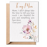 Mothers Day Card For Mom From Daughter, Son – 5X7 Folded Greeting Card With Envelope & Sticker – Sweet, Heartfelt & Premium 350Gsm Cardstock – Birthday, Christmas, Thanksgiving, Valentines Gift For Mom