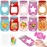 Mason Jar Valentines Day Cards - 50Pack Valentine Mason Jar Cards For Kids, Candy Valentines For Class, Cute Kids Valentines Day Cards With Candy Bags Or Small Valentines Day Gifts For Kid School