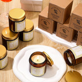 6 Pcs Ramadan Gifts For Women Men 3.5 Oz Rustic Scented Soy Wax Candles Islamic Muslim Candles With Signs Mubarak Eid Islamic Meditation Table Decoration For Islam Paty Favor (Brown)