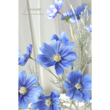 5 Pcs Artificial Flowers Royal Blue Fake Cosmos Faux Silk Flower For Indoor Home Decor, Party Arrangements, Wedding Bouquets, Floral Table Centerpieces, And Decorations