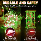 6 Pack Red And Green Fairy Lights Battery Operated, 7 Ft 20 Led Red Green Christmas String Lights, Waterproof Copper Wir