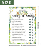 36 Guess Who Mommy Or Daddy Game Safari, Safari Jungle Baby Shower Games Cards, Wild Animal Themed Baby Shower Games Favor Decoration(5X7 Inches)