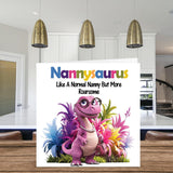 Nanny Birthday Card - Roarsome Nannysaurus - Happy Birthday Card For Nanny Grandma Nana From Grandson Granddaughter, 5.7 X 5.7 Inch Dinosaur Bday Greeting Cards