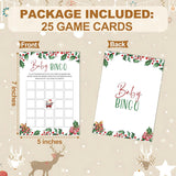 Christmas Baby Shower Games – 25 Pack, Winter Guest Bingo, Christmas Holiday Baby Shower Games Cards, Gender Reveal Party Decorations, Party Favors Supplies, Christmas Baby Shower Ideas -A01