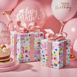 Happy 3Rd Birthday Wrapping Paper Roll For Girls, Mini Roll, Pink Happy Birthday Girl Pattern Design For Party And More, 17 Inches X 16.4 Feet, 3 Years Old