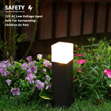 8Pk Bollard Landscape Lighting Kit 2W Led Low Voltage Square Pathway Lights 100 Lumen 2700K Warm White Outdoor Hardwired Walkway Lights Brown Finish Path Lights With Connectors Metal Stakes