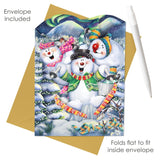 SANTORO Swing Card - 3D Pop Up Christmas Card - Snowmen - For Adults, For Kids, Holiday Party Invitation, Winter Theme Party, Corporate Gifts, Decorations