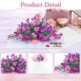 Pop Up Birthday Card - 3D Cymbidium Orchid Greeting Card For Mom Wife Grandmother, Flower Pop Up Card For Mothers Day Birthday Thank You Get Well Or Any Occasions