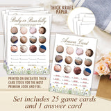 Wildflower Baby Shower Games, Beer Belly Game Cards, 25 Gender Neutral Cards With 1 Answer, Flower Gender Reveal Party Supply Kit, Baby Shower Decorations(5''X7'')-A22