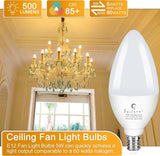 E12 LED Candelabra Bulbs 3 Pack 60W Equivalent 2700K Soft White B11 Ceiling Fan Light Bulbs