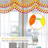 Diwali Artificial Marigold Garland With Pearls For Mantel, Pendant For Home Indian Wedding Party, Long Strands Marigold Flower Hanging For All Year Decoration