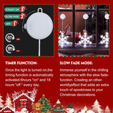 Christmas Decorations 3Pcs White Snowflake Window Lights With Suction Cup Battery Operated Christmas Lights, Hanging Lig