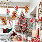 11Pcs Gingerbread Balloons Christmas Decorations - 32 Inch Gingerbread Foil Balloons - Red Candy Cane Balloon For Christmas Party Decorations - New Year Birthday Party Decor