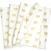 100 Sheets Golden Thank You Tissue Paper For Gift Bags,20X14 Inch Gift Wrapping Paper For Bridal Shower Birthday (White)