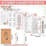 9 Sets Wedding Bridal Shower Games For 50 Guests - Put A Ring, Would She Rather, Guess The Dress, How Many, Guess Sex, Pin The Ring, Wishes