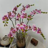8 Pack Purple Orchid Artificial Flowers Real Touch, 22'' Artificial Fake Faux Silk Orchid Stem Bouquets For Wedding Party Home Garden Decor,Orquideas Artificiales Para Decora
