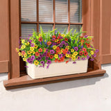 Artificial Fake Flowers Plants Outdoors Spring Decor, Faux Flowers Silk Daisy Eucalyptus Plants Uv Resisitant For Outside Planter Pot Front Porch Garden Patio Decoration(12 Bundles)