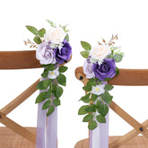 10 Wedding Aisle Decorations For Ceremony - Purple Chair Flowers For Aisle Decor And Church Pew Decorations