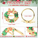2 Pack Christmas Table Runners 12 Pcs Cheesecloth Napkins With 12 Pcs Metal Napkin Rings For Xmas Party Decorations 10Ft Green Cheese Cloth Table Runners Set(Wreath)
