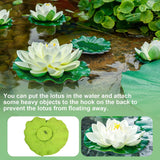 16Pcs Artificial Floating Pool Flowers, 7In & 4In Fake Water Lily Pads Flowers, Lotus Flower Floating Pool Decorations