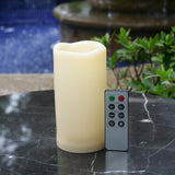 Outdoor Waterproof Flameless Led Pillar Candle With Remote Timer Battery Operated Plastic Flickering Decorative Fake Candle Light For Festival Celebration Wedding Party Decoration Gift Choice 3”X 6”