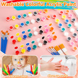 20 Pack Mini Acrylic Paint Sets,8 Colors Filled Paints With 23 Brushes,Acrylic Paint Strips For Art Craft Painting,Washable Paints Set For Home Birthday Party Diy Favors