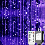 Black Light Curtain String Lights For Glow Party 10Ft X10Ft 306 Leds, Blacklight With Remote Control For Halloween Chris