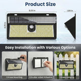 2 Pack 452 LED Solar Motion Lights 2000LM IP65 Waterproof Wireless Security Lights