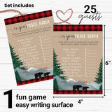 Mama Bear Baby Shower Games For Boys - Guess The Price Is Right - 25 Cards - Fun Activities For Guests With Prizes - Lumberjack Theme In Red And Black