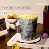 Homelights Scented Candles | Large Jar 34 Oz Natural Soy Candle | 130 Hrs Long-Lasting With 3 Wicks | Industrial Chic Home Decor | Gifts For Mom & Women, Cashmere Warm Vanilla