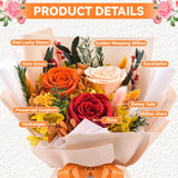 Preserved Flowers Bouquet, Flowers For Delivery,Handmade Orange Rose Bouquets Lasting 3-5 Years, Luxury Gift Box,Birthday Flowers Gifts For Women Mom Grandma Wife Friends