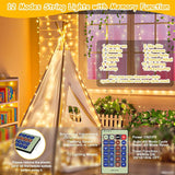 164FT Fairy Lights Plug In Warm White Twinkle String Lights with Remote Timer 12 Modes Bendable Silver Copper Wire for Indoor Outdoor Wedding Party Christmas Decor
