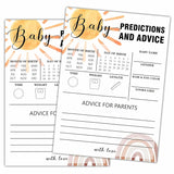 Boho Rainbow Predictions And Advice Baby Shower Games, 25 Sunshine Gender Neutral Cards, Gender Reveal Party Game Set For Women, Men-A31