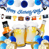 Father' s Day Party Decorations – Happy Fathers Day Balloons, Banner, Paper Flowers,Spiral Ornaments for Photo Backdrop & Fathers Day Sign Decorations – Ideal for Happy Fathers Day Decorations, Fathers day party supplies, Para El Dia Del Padre