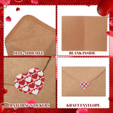 120 Sets Valentine'S Day Cards With Envelopes Stickers Bulk Assortment Foldable Love Heart Greeting Cards Red Pink Envelopes For Valentine'S Day Anniversary Wedding (Classic Style)