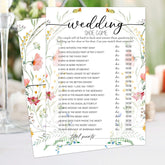 Wildflowers Bridal Shower Games, Floral Wedding Shoe Game, 25 Elegant Wedding Activity For Bachelorette Engagement Party Supplies Favors - C01