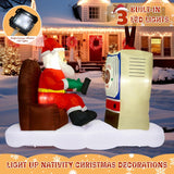 Christmas Inflatable Outdoor Decoration, 6Ft Inflatable Christmas Santa Claus With Tv Decorations Outdoor Christmas Blow