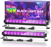 2 Pack 42W LED Black Light Bar with 6FT Cord Switch Plug for Glow Party Halloween Decor UV Light
