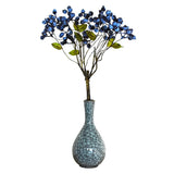 18 Inch Artificial Blueberry Fruits Branches Fake Berries Blue Decorative For Wedding Diy Garland And Holiday Ornaments Pack Of 3 Blue