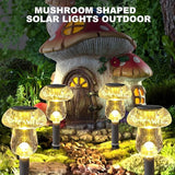 8 Pack Solar Mushroom Lights Waterproof Warm White Garden Pathway Yard Decor