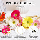 15Pcs Artificial Gerbera Daisies Flowers Fake Daisy Faux Mums Daisy Flower 15 Inch For Home Kitchen Decor (White,Pink,Yellow,Orange,Rose)