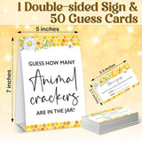 Honey Bee Baby Shower Games, Summer Daisy Floral Guess How Many Animal Crackers Games, Bumble Bee Gender Reveal Party Decorations And Supplies, 1 Sign & 50 Cards-A11