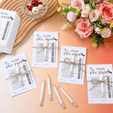 50 Pack He Said She Said Bridal Shower Game For 50 Guests, Include 50 Pcs Wedding Game Cards And 50 Pcs Pencils With Erasers For Wedding Shower Party Supplies (White)