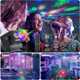 DJ Disco Party Lights LED Stage Strobe Projector with Remote Sound Activated Disco Ball for Home Events