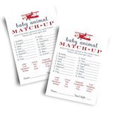 Airplane Baby Shower Games For Boys - Guess The Baby Animal Activity - Fun Gender Reveal Game For Guests - Red And Blue Theme Favors - 25 Pack
